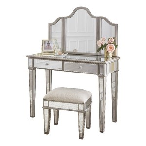 Kalla 2pc Mirrored Vanity Set with Storage - 1 of 2
