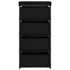 vidaXL Black Storage Rack with 4 Fabric Baskets - Modern Style Organiser Unit for Home and Office - Steel Constructed Lightweight Dresser - 4 of 4
