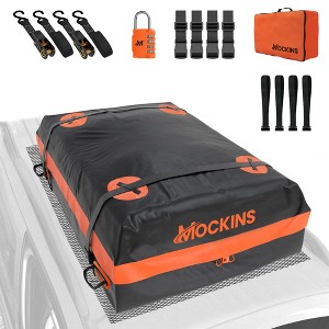 Mockins 20 Cu Ft. Orange Waterproof Rooftop Bag (53"x40"x17") with PVC Mat, Straps, Hooks & More - 1 of 4