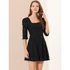 INSPIRE CHIC Women's Square Neck Lace Puff Sleeve Dress - 3 of 4
