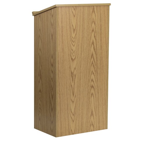 Flash Furniture Stand-Up Wood Lectern in Oak 
