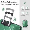 FURNIinspire Bag And Luggage Sets 3 Piece Textured Travel Luggage, Hard Suitcase Set with Wheels, Scratch-Resistant, Green, 21.65"*13.19"*31.1" - 4 of 4