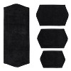 Waterford Tufted Bath Rug, Extra Soft and Absorbent, Non-Slip Bath Mats, Machine Washable bath rugs for Bathroom, 4 Pcs Set with Runner, Black - 2 of 4