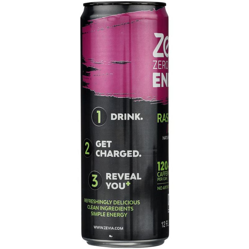 Zevia Zero Calorie Raspberry Lime Energy Drink - Case of 12/12 oz, 3 of 6