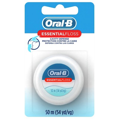 Oral-B EssentialFloss Mint Dental Floss, Cavity Defense, Waxed, 50m