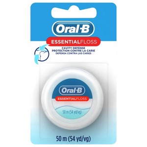 Oral-B EssentialFloss Mint Dental Floss, Cavity Defense, Waxed, 50m - 1 of 3