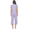 Casual Nights Women's Rayon Printed Short Sleeve Capri Pajama Set - 3 of 4