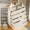 5 Drawers Dresser for Bedroom, 44" Tall Wood Rustic Chest of Drawers with Bar Handles, Vintage Design, Storage Dressers Organizer, White - 4 of 4