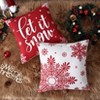 Christmas Pillow Covers 18x18 Set of 4 Velvet Xmas Tree Snowflakes Reindeer Winter Throw Cushion Case, Soft Pillowcases for Holiday Decor Sofa Couch - 3 of 4