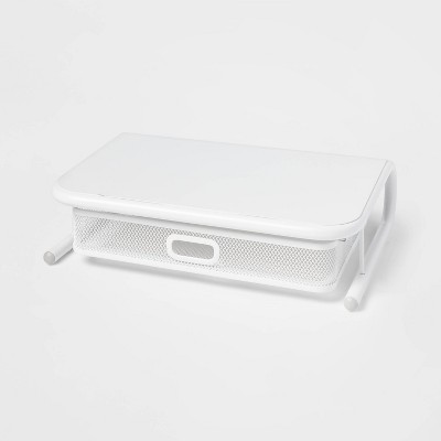 Mesh Monitor Stand with Drawer White - Brightroom™