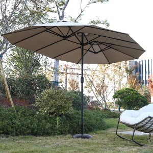 CAVINAS 14.8FT Patio Umbrella with Convenient Crank,Double Sided Outdoor Umbrella for Backyard,Poolside,Deck,Base Not Included - 1 of 4
