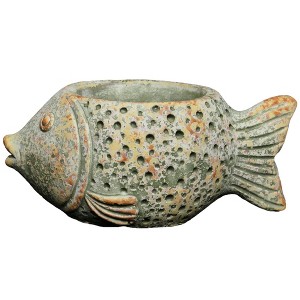 Classic Home and Garden Cement Buddies Indoor/Outdoor Planter with Drainage Hole, Coral Fish, Multicolored, 6.5" - 1 of 3