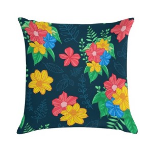 Colorful Floral Pillow Covers 18x18 Decorative Throw Pillows Soft Square Cushion Covers for Couch Sofa Bedroom - 1 of 1