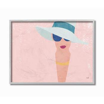 Stupell Industries Glam Fashion Female Minimal Portrait Pastels Pink Blue