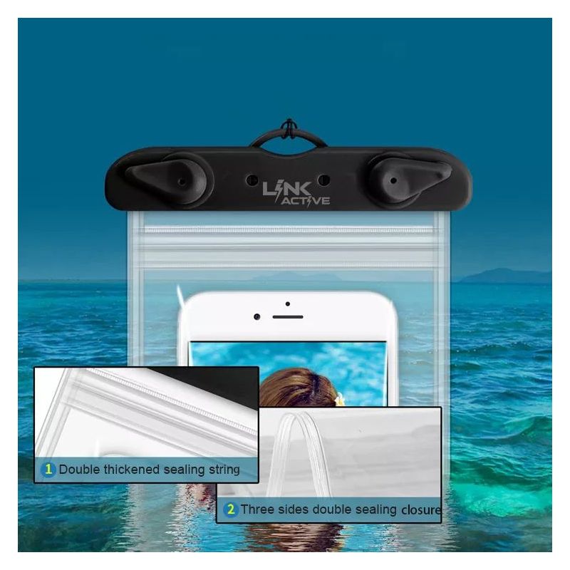 Link Waterproof Cell Phone Bag Up to 10.5" Underwater Dry Bag  IPX8 Fits iPhone 13 Pro Max/12/11/XR/X, Galaxy S22/S21, Note 20, Pixel/OnePlus & More Great For Showers, Vacations or Swimming, 3 of 6