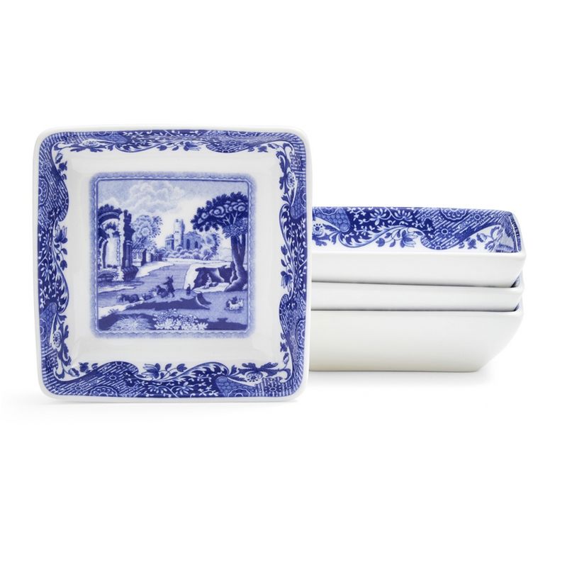 Spode Blue Italian Square Dishes Set of 4, 1 of 8