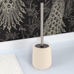 Evideco French Home Goods Relax Ivory Freestanding Toilet Brush and Holder Set Beige - 1 of 4