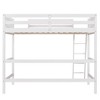 Okak 79.5IN Twin Size Kids Loft Bed with Ladder, Twin Bed with Safety Guardrails, Bed Frames for Kids Room, Gaming Room, Living Room - 3 of 4