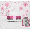 Bacati - Ikat Dots Leopard  Pink Grey Girls 3 pc Crib Set - 3 of 4