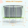 Outdoor Trampoline for Kids & Adults, Recreational Trampoline w/Ladder & Safety Net, Backyard Trampoline, 440LBS Capacity, Round Pumpkin Trampoline - 2 of 4