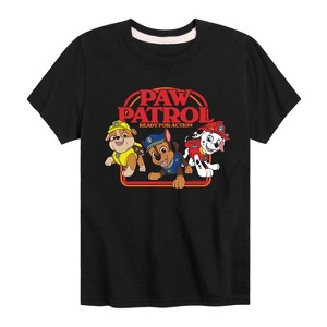 Boys' - Paw Patrol - Ready For Action Chase Rubble Marshall Short Sleeve Graphic T-Shirt - 1 of 4