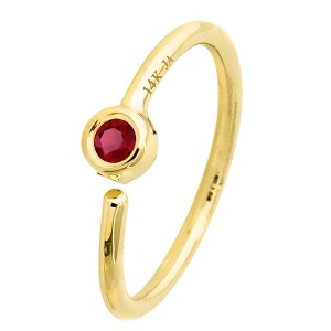 Jewelry Avalanche 20G 14K Gold Ruby Nose Hoop Ring, Bezel Set, 8mm Twist-open - 1 of 2