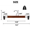 BP4U 14.2" Premium Wooden Adjustable Pants Hangers, Solid Wood Skirt & Trouser Hangers with 360° Swivel Hook, Wrinkle-Free Design - 2 of 4