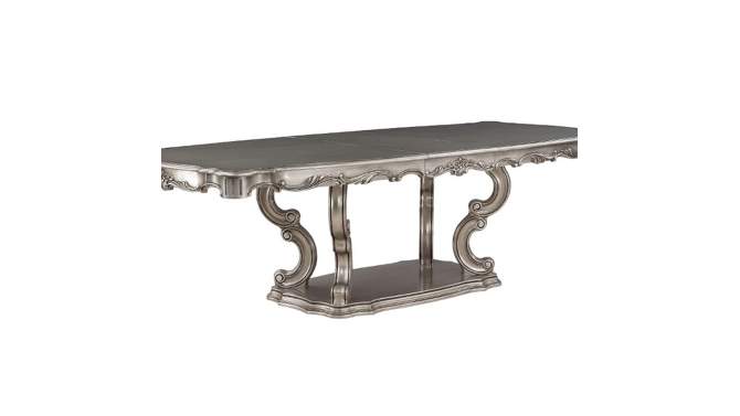 63.78&#34; Ariadne Dining Table Antique Platinum Finish - Acme Furniture, 2 of 7, play video