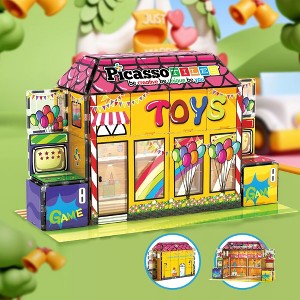 PICASSO-TILES Magnetic Tiles for Kids, 60PCS Toy Shop Store Theme, Construction STEM Building Blocks Educational Toy - 1 of 4