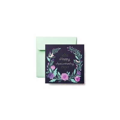 "Happy Anniversary" Floral Greeting Card with Foil