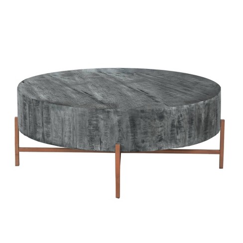 40 Round Wooden Coffee Table With, Gray Oval Ottoman Coffee Table