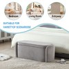 House Hold Storage Ottoman,Bedroom End Bench,Upholstered Fabric Storage Ottoman with Safety Hinge - 3 of 4