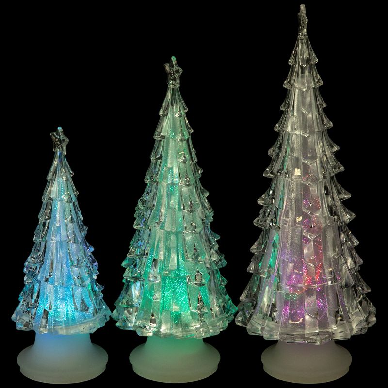 Northlight LED Lighted Color Changing Acrylic Christmas Tree Decorations - 8.5" - Set of 3, 5 of 7