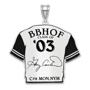 Black Bow Jewelry Sterling Silver Gary Carter Signature Enamel Jersey Pendant - 1 of 4