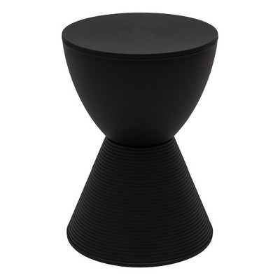 Boyd 12&quot; Modern Round Black Plastic Versatile Side Table