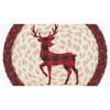 Earth Rugs Lodge Decor Red Plaid Deer Round Table Trivet – Braided Jute 10" - 2 of 3