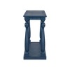63" Blue Vintage Wood Grain Side Table with Lower Shelf and Four Solid Wood Tapered Legs for Entry Hallway Living Room and Bedroom - 4 of 4