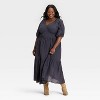 Women's Puff Elbow Sleeve Maxi A-Line Dress - Universal Thread™ Navy Blue - 3 of 3