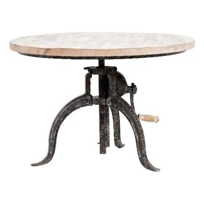 Carolina Living Riley Adjustable Height Rustic Coffee Table - Chestnut Top - Black Base