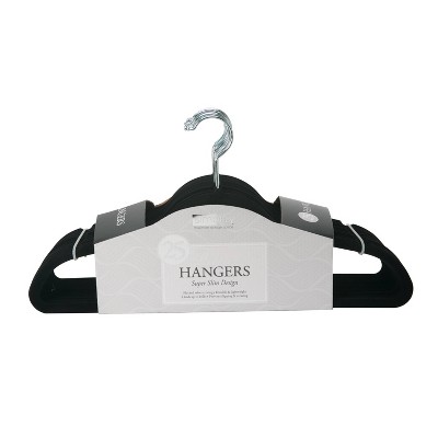 Simplify 25pk Slim Velvet Suit Hangers Black