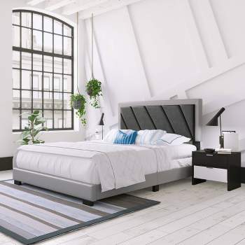 Salina Diagonal Stitched Upholstered Bed - Eco Dream