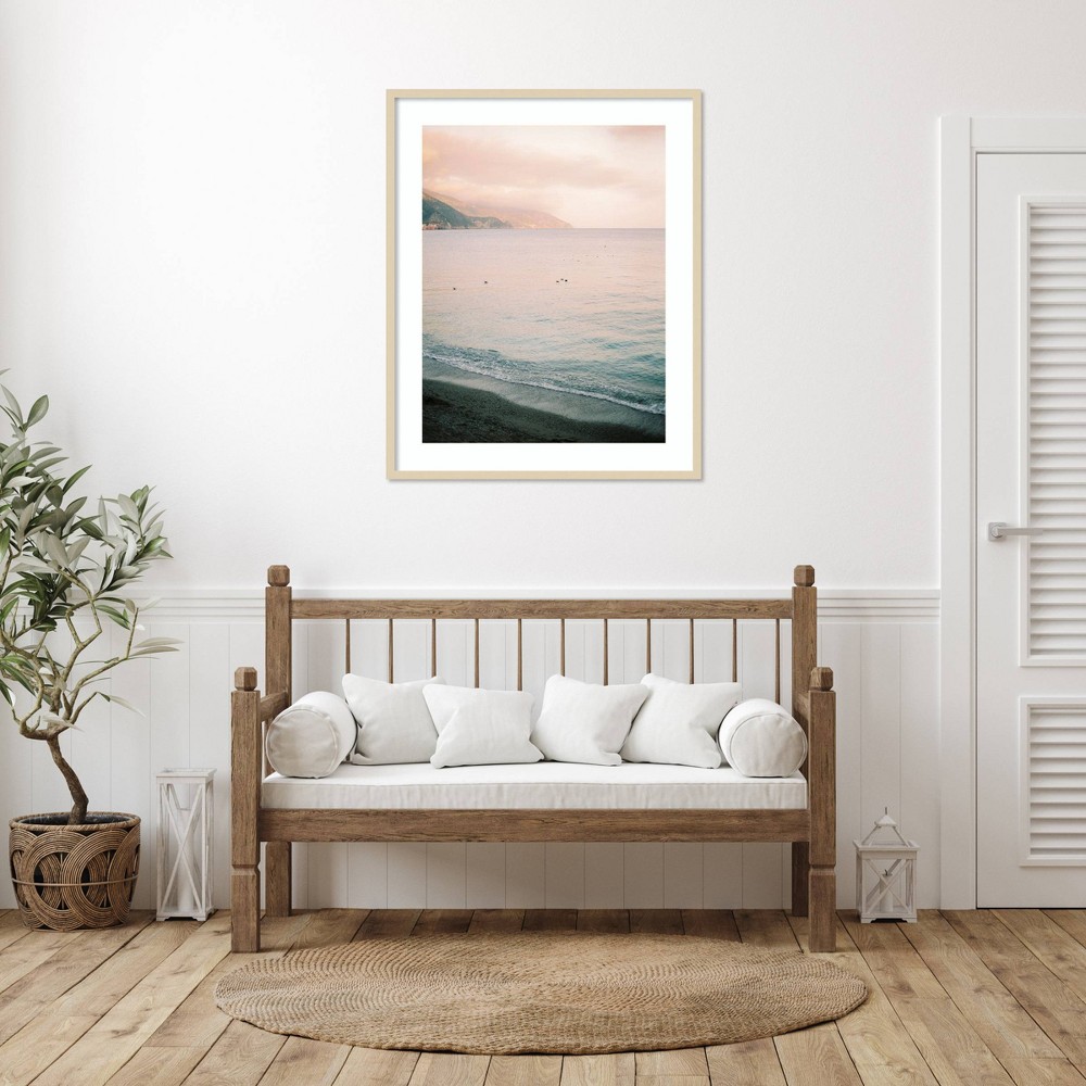 Photos - Other Decoration Amanti Art 33"x41" Italian Coast by Justine Milton Wood Framed Wall Art Print