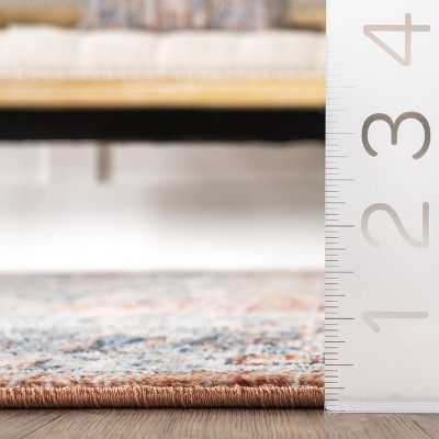 Reversible Orange Medallion 4' x 6' Synthetic Area Rug