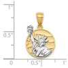 Black Bow Jewelry 14k Two Tone Gold Lady Liberty American Flag Disc Pendant - 4 of 4