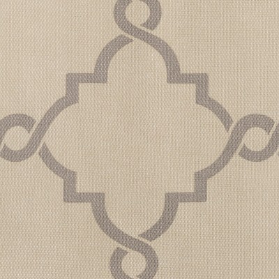 Beige and Grey Fretwork Grommet Top Window Valance 50"x18"