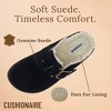 CUSHIONAIRE Blain Fur Genuine Suede Clogs for Women, Cozy Slip-On Womens Slippers with Detailed Stitching and Memory Foam Comfort - 3 of 4