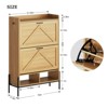 Acekool Shoe Cabinet with 2 Flip-Up Drawers & Open Storage, Adjustable Support Legs, Metal Knobs, Entryway Organizer - 2 of 4