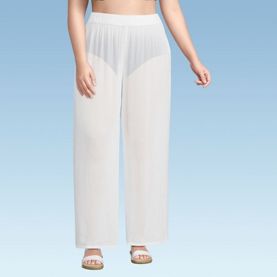 Lands' End Women's Sheer Oversized Swim Cover-up Pants