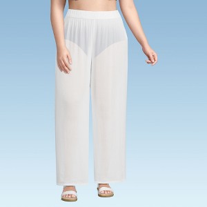 Lands' End Women's Sheer Oversized Swim Cover-up Pants - 1 of 4