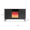 HomeRoots 58" Black Ribbed Texture Wood Enclosed and Open Storage TV Stand With Fireplace - 3 of 4